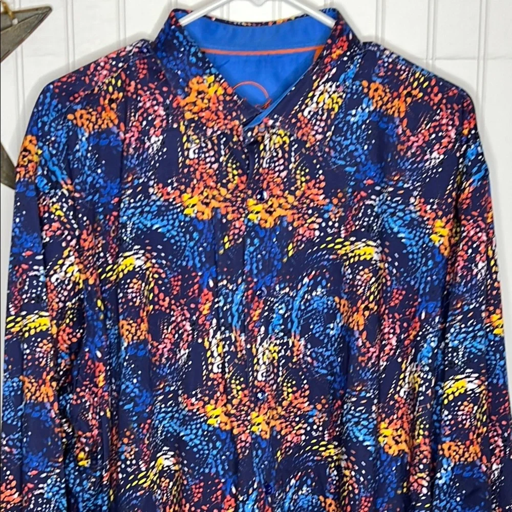 Westport Black Label Blue and Orange Long Sleeve Shirt Size 2XL - Picture 3 of 10